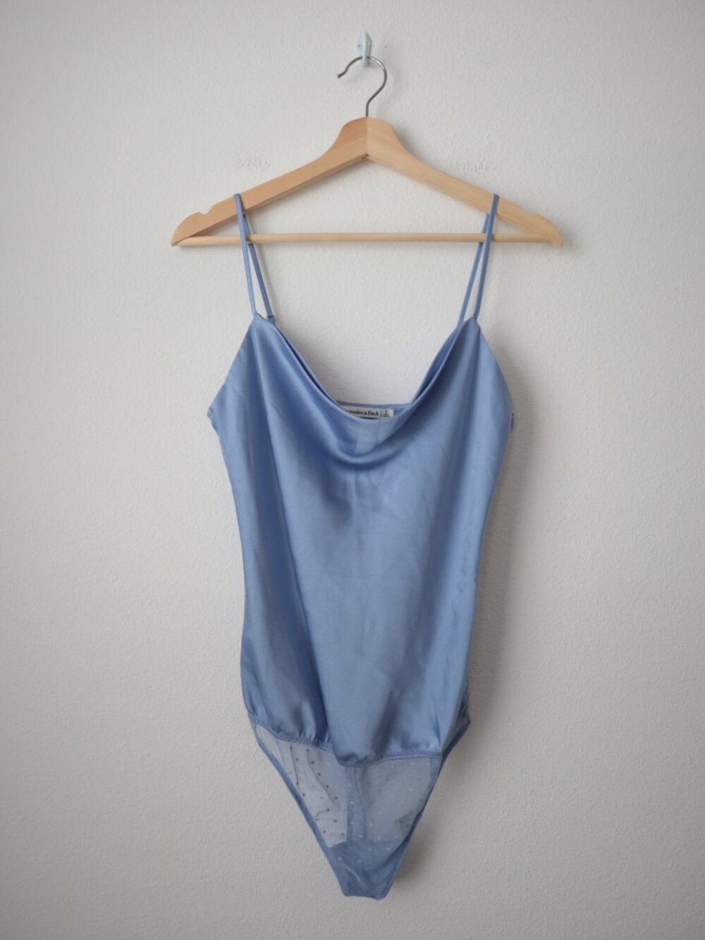 Abercrombie and Fitch Cowl Neck Satin Cami Bodysuit | S